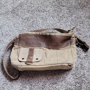 Tan and Brown Shoulder Bag